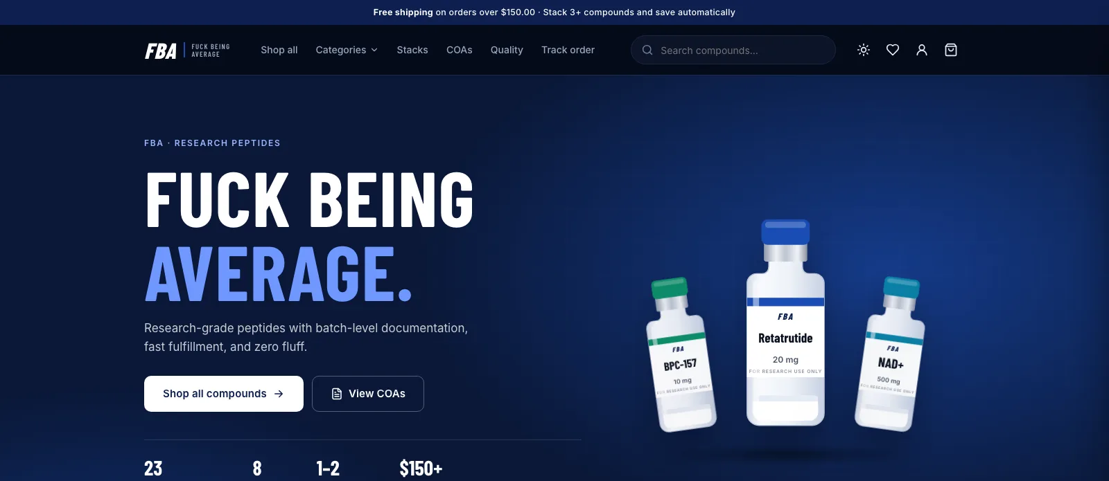 The FBA website on a computer