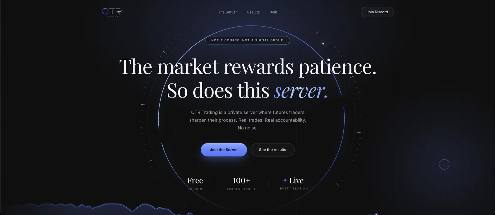 The OTR Trading website on a computer